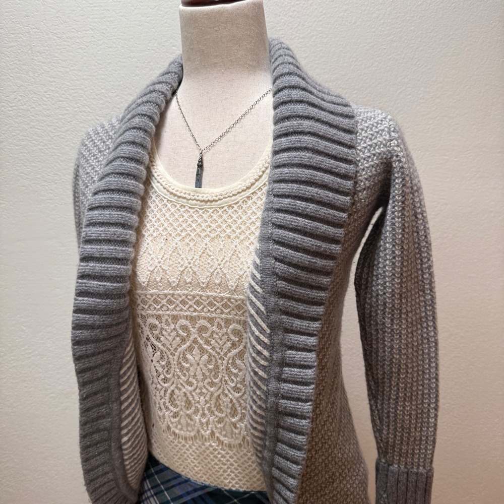 Athleta Sierra Sweater Wrap Wool Cashmere Shall Collar Cardigan Women Medium